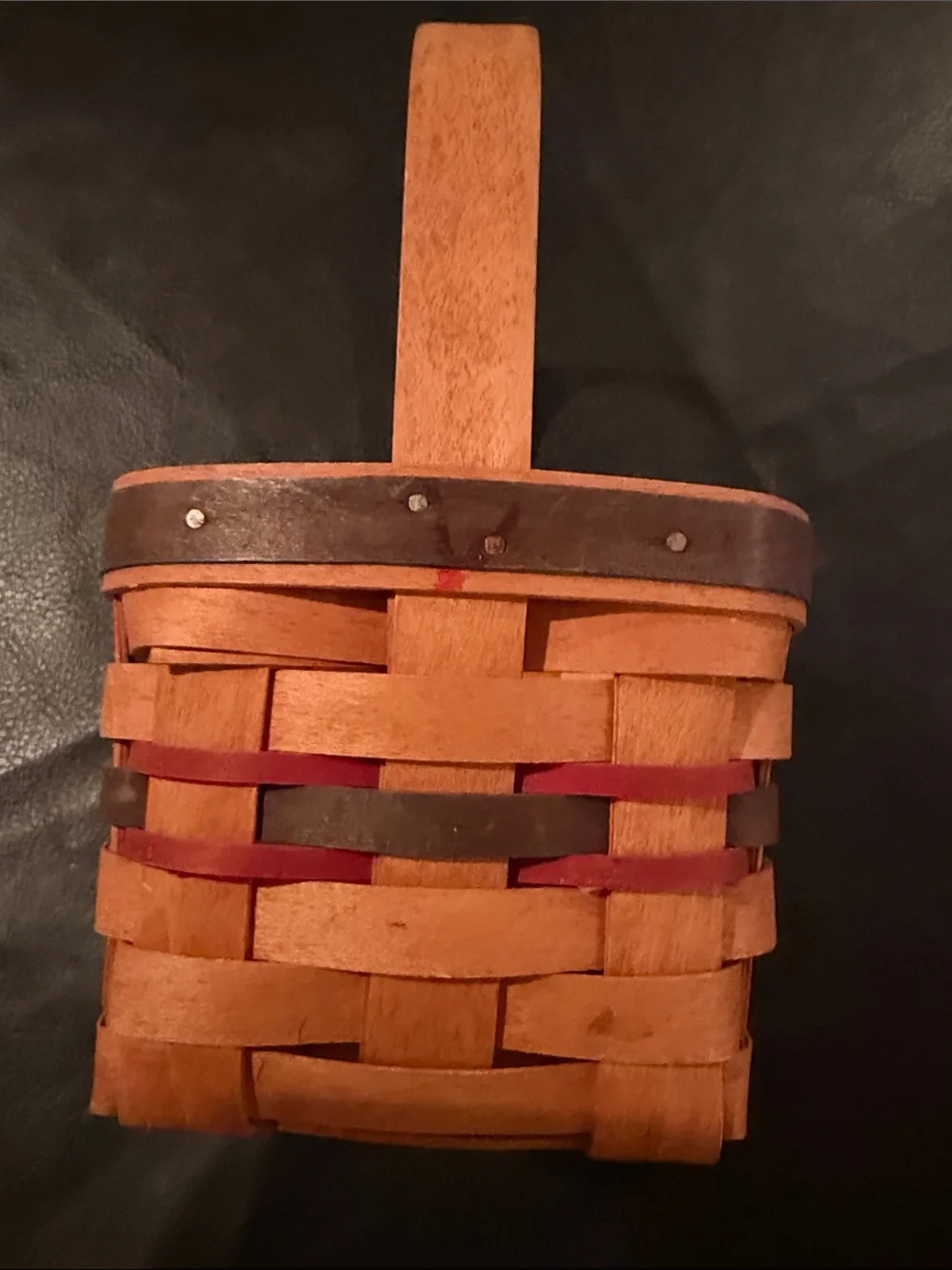 Longaberger Red and Natural Handwoven Inaugural Basket